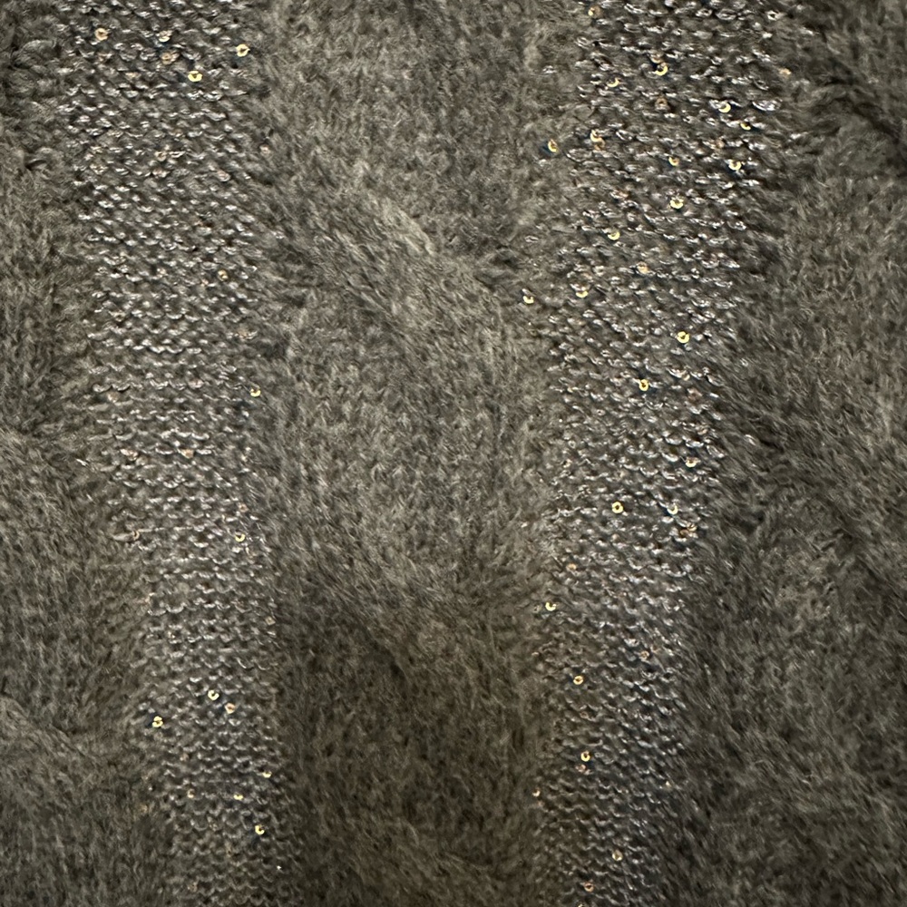 Sequin Cable Pullover Sweater - image 5
